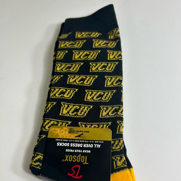 Virginia Commonwealth University Topsox Size 6-12.5 Socks College Sports - Picture 3 of 6